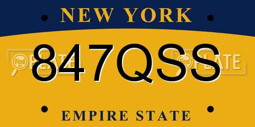 847QSS New York License Plate