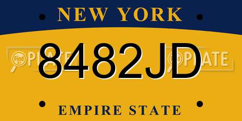 8482JD New York License Plate