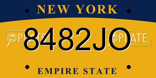 8482JO New York License Plate