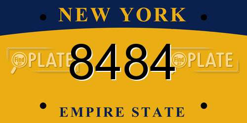 8484 New York License Plate