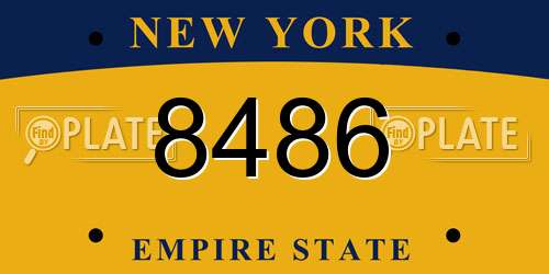 8486 New York License Plate