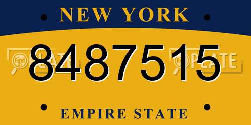 8487515 New York License Plate