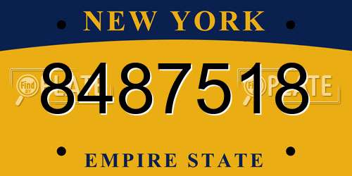 8487518 New York License Plate