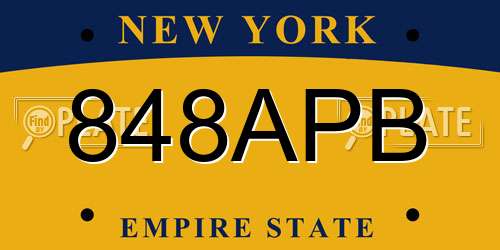 848APB New York License Plate