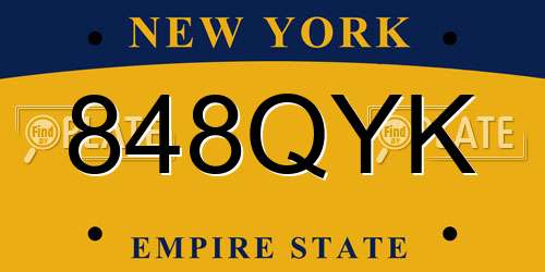 848QYK New York License Plate