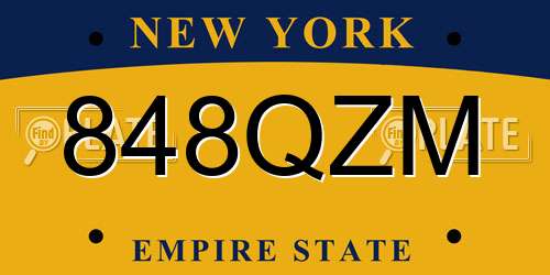 848QZM New York License Plate