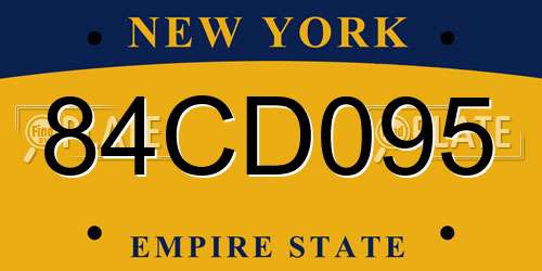 84CD095 New York License Plate
