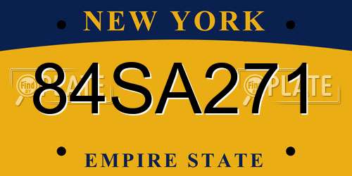 84SA271 New York License Plate