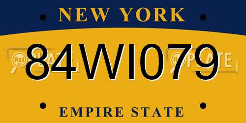 84WI079 New York License Plate