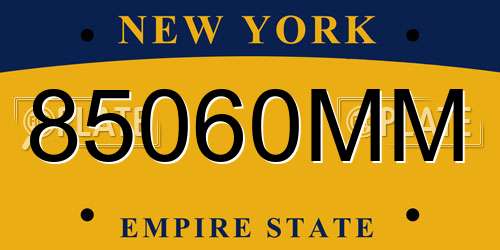 85060MM New York License Plate