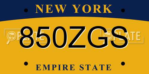 850ZGS New York License Plate