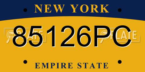 85126PC New York License Plate