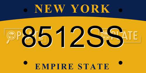 8512SS New York License Plate