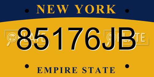 85176JB New York License Plate