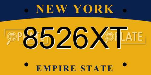 8526XT New York License Plate