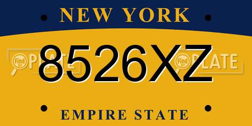 8526XZ New York License Plate