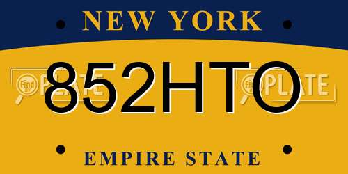 852HTO New York License Plate