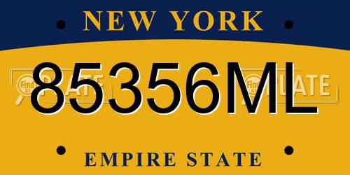 85356ML New York License Plate
