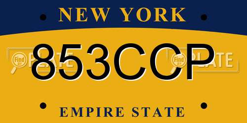 853CCP New York License Plate