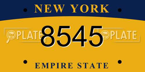 8545 New York License Plate