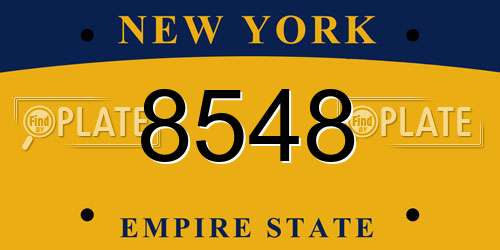 8548 New York License Plate