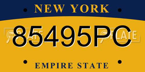 85495PC New York License Plate