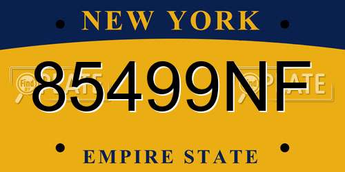 85499NF New York License Plate