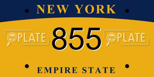 855 New York License Plate