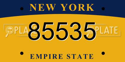 85535 New York License Plate