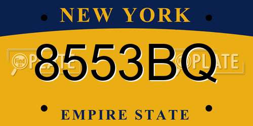 8553BQ New York License Plate