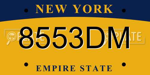 8553DM New York License Plate