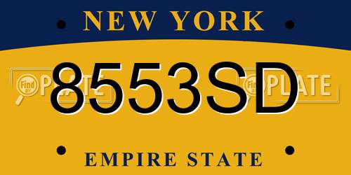 8553SD New York License Plate