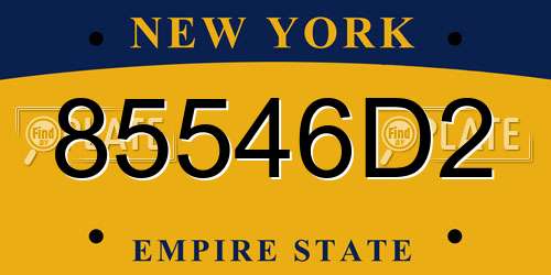 85546D2 New York License Plate