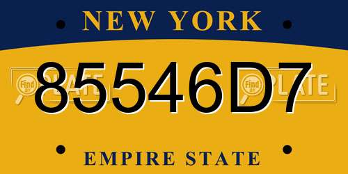 85546D7 New York License Plate
