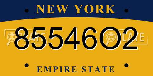 85546O2 New York License Plate