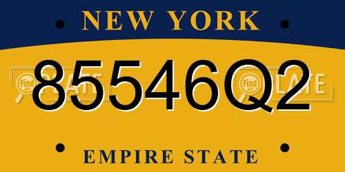 85546Q2 New York License Plate