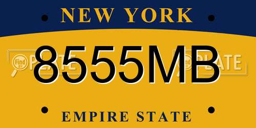 8555MB New York License Plate