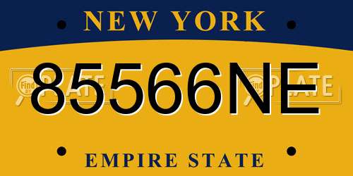 85566NE New York License Plate