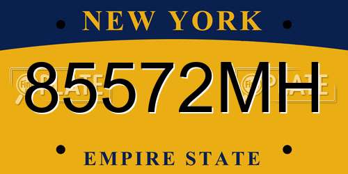 85572MH New York License Plate