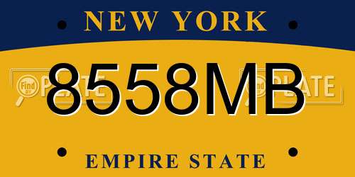 8558MB New York License Plate