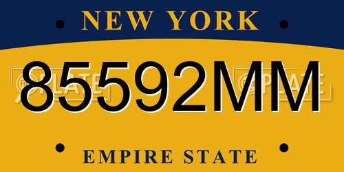 85592MM New York License Plate