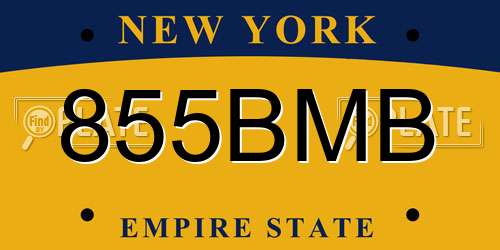 855BMB New York License Plate