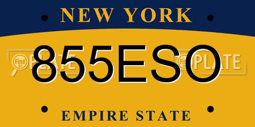 855ESO New York License Plate