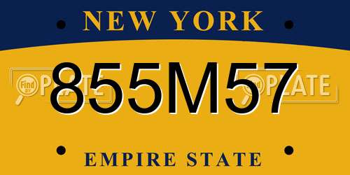 855M57 New York License Plate