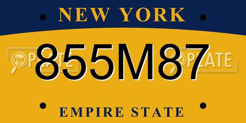 855M87 New York License Plate