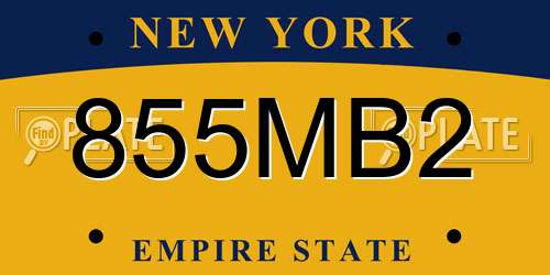 855MB2 New York License Plate