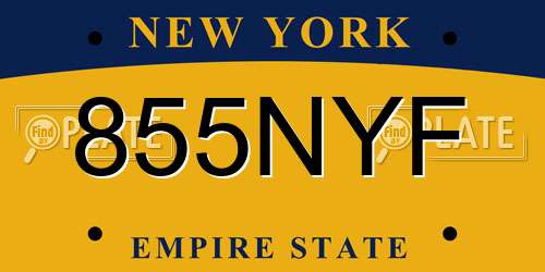 855NYF New York License Plate