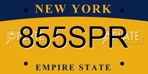 855SPR New York License Plate