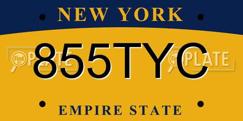 855TYC New York License Plate