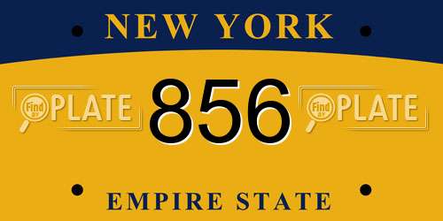 856 New York License Plate
